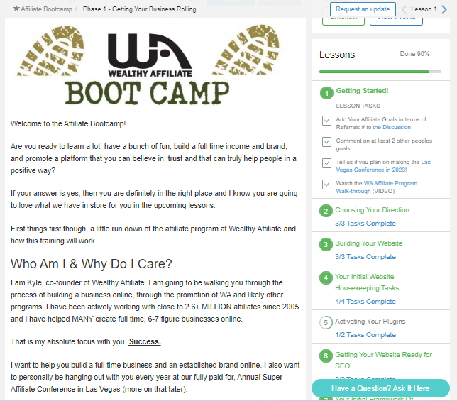 The Review of Wealthy Affiliate- Wealthy Affiliate BOOT CAMP Learn a lot, have a bunch of fun, build a fulltime income and brand and promote yourself and a platform you can trust your in the right place.